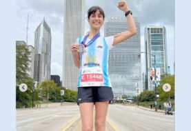 Natacha Lagoria compitió en el Maratón Internacional de Chicago